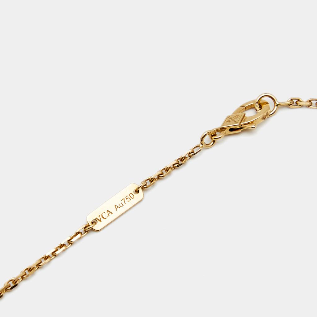 Van Cleef & Arpels Magic Alhambra Carnelian 18K Yellow Gold Long Pendant Necklace商品第5张图片规格展示