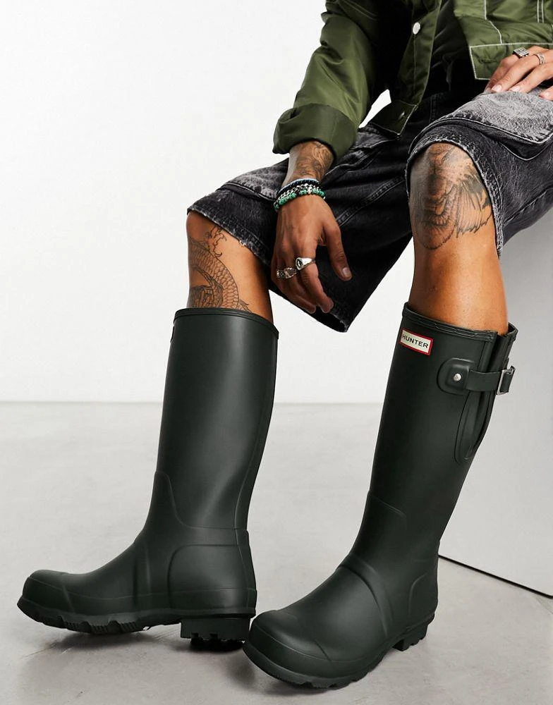 商品Hunter|Hunter Original Side Adjustable Wellington Boots in Olive,价格¥1247,第1张图片