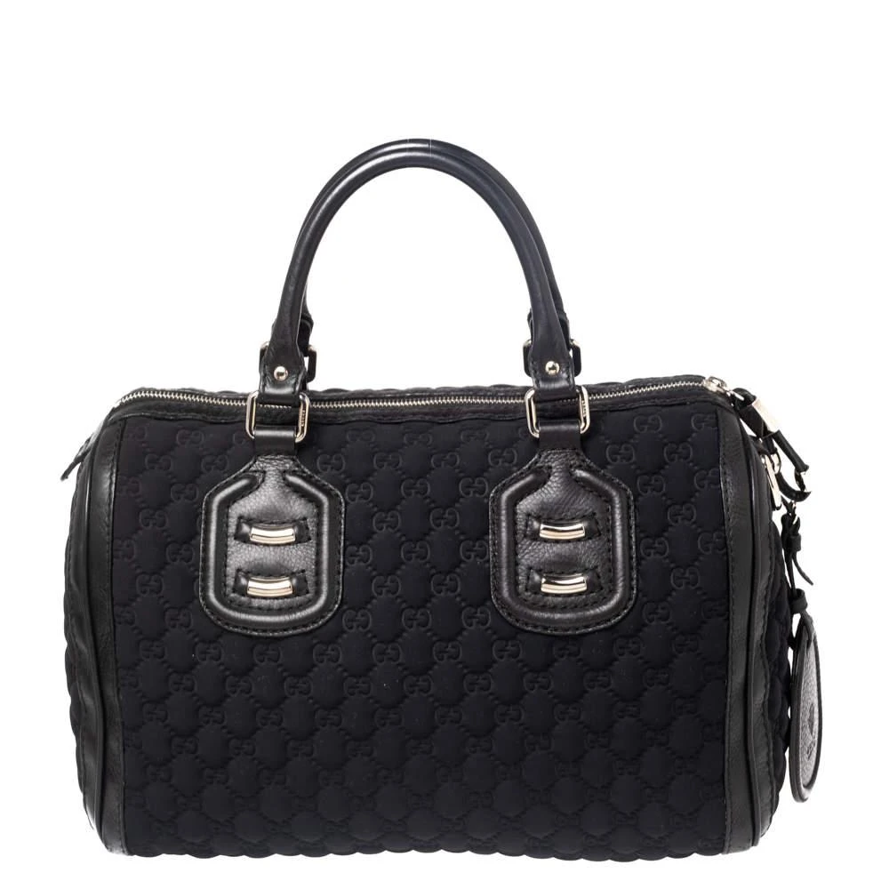 商品[二手商品] Gucci|Gucci Black GG Neoprene and Leather Medium Joy Boston Bag,价格¥2456,第4张图片详细描述