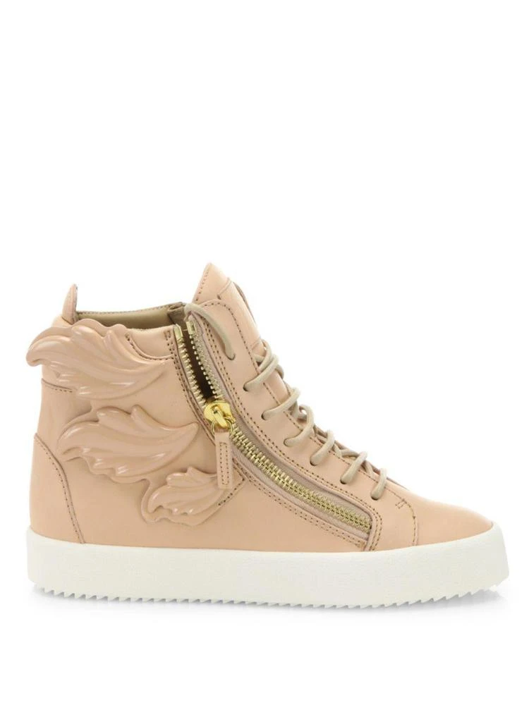 商品Giuseppe Zanotti|Winged Leather Side-Zip Hi-Top Sneakers,价格¥3524,第5张图片详细描述