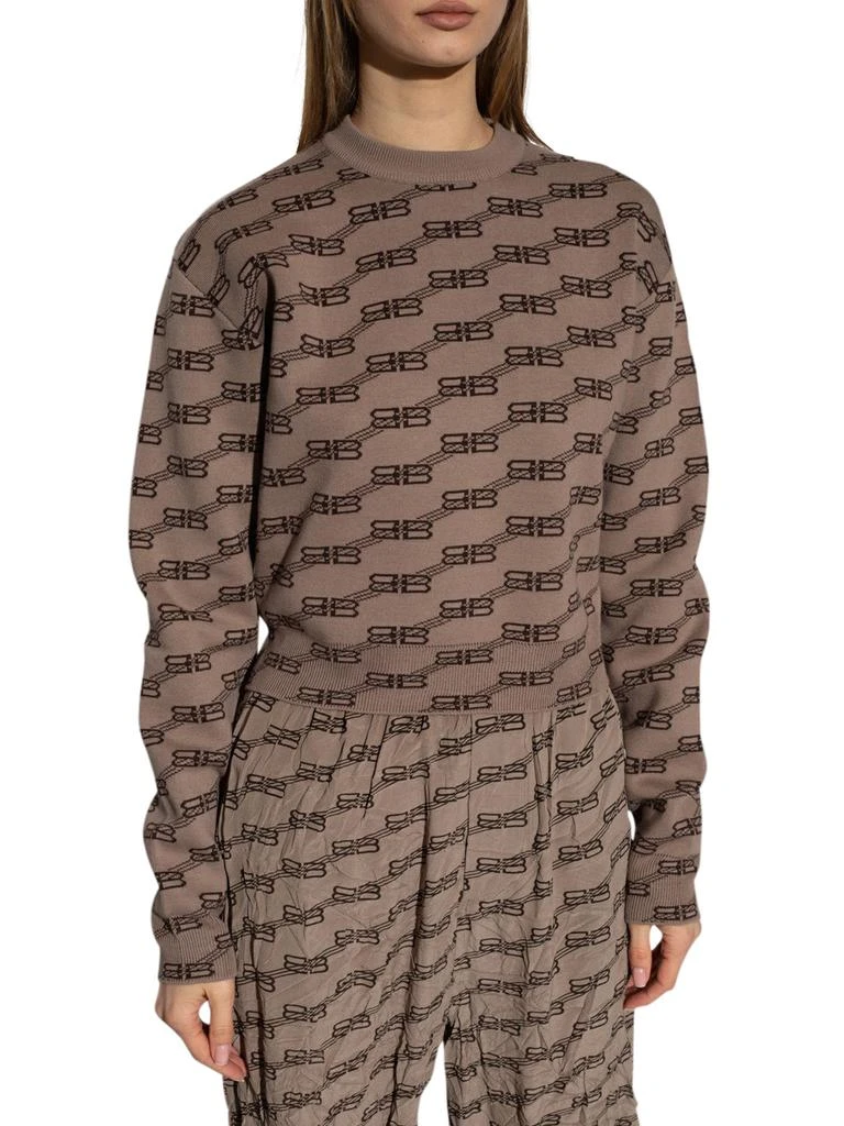 商品Balenciaga|BALENCIAGA BROWN SWEATER WITH MONOGRAM,价格¥9561,第3张图片详细描述