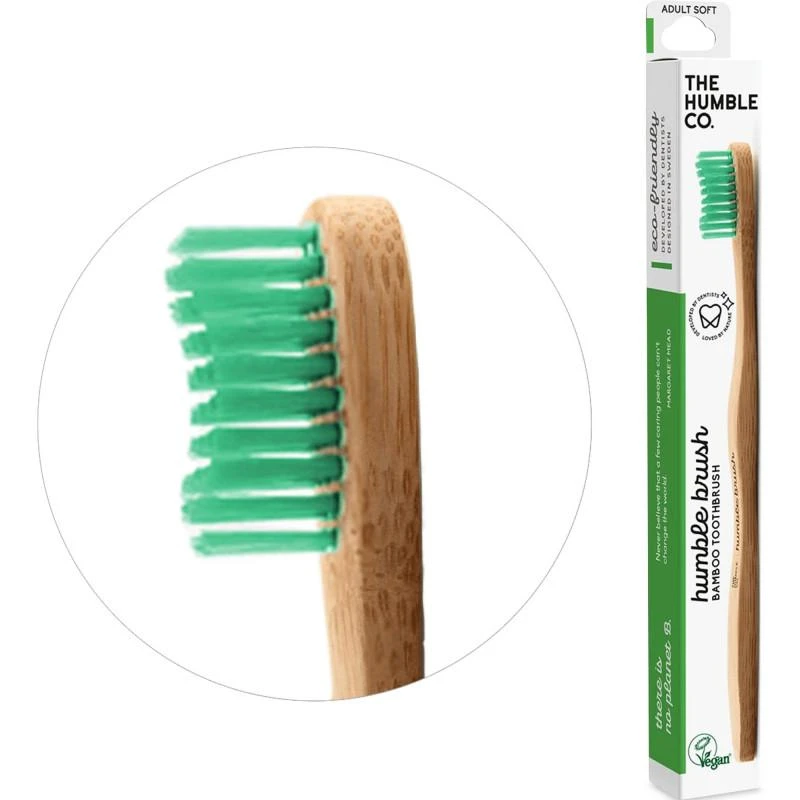 商品The Humble Co|Soft bamboo toothbrush in green,价格¥61,第1张图片