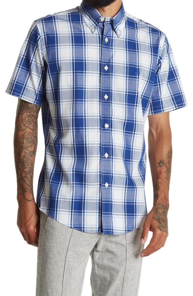 商品Brooks Brothers|Plaid Print Short Sleeve Regent Fit Shirt,价格¥194,第1张图片