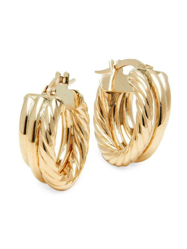 商品Saks Fifth Avenue|14K Yellow Gold Three-Row Hoop Earrings,价格¥1554,第1张图片