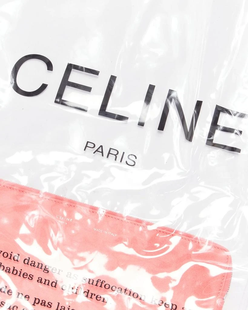 商品[二手商品] Celine|CELINE Phoebe Philo 2018 clear PVC logo pink leather pouch tote bag,价格¥8473,第4张图片详细描述