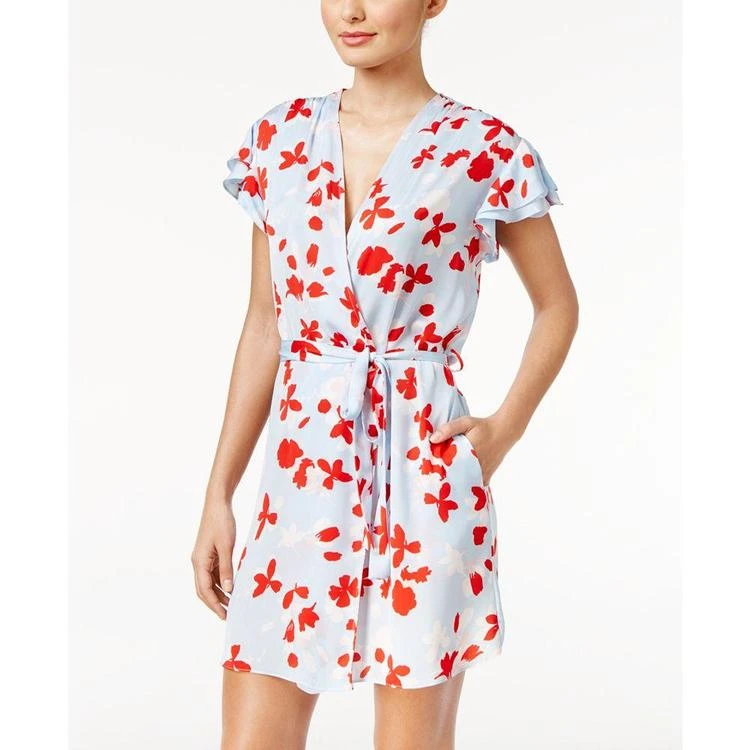 商品Oscar de la Renta|Flutter-Sleeve Printed Wrap Robe,价格¥322,第1张图片