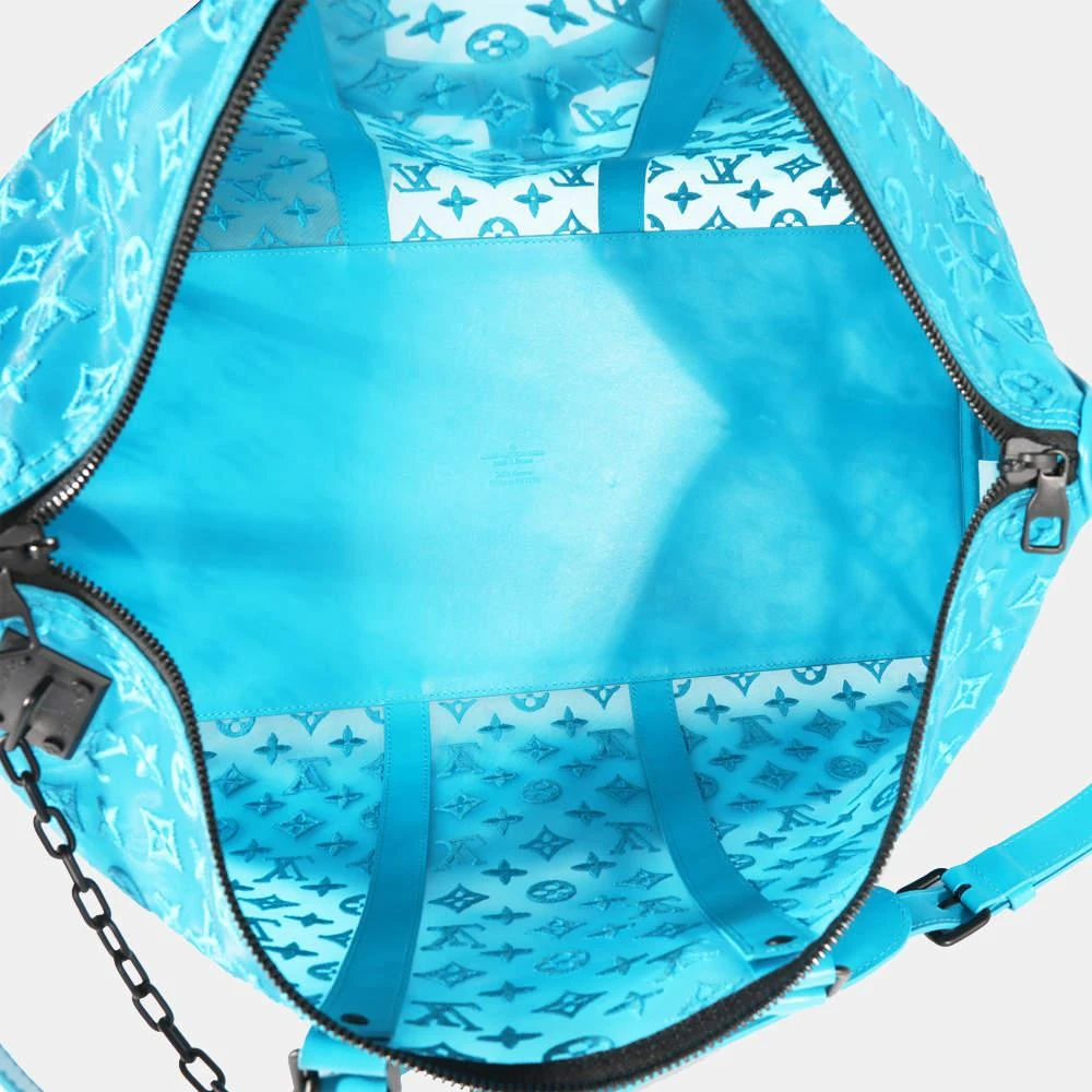 商品[二手商品] Louis Vuitton|Louis Vuitton Blue Monogram Mesh Triangle Keepall Bandouliere 50 Suitcase Bag ,价格¥33701,第5张图片详细描述
