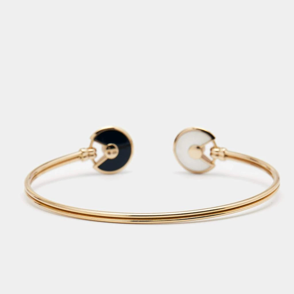 商品[二手商品] Cartier|Cartier Amulette De Cartier Onyx Mother of Pearl Diamonds 18k Rose Gold Open Cuff Bracelet 16,价格¥20276,第2张图片详细描述