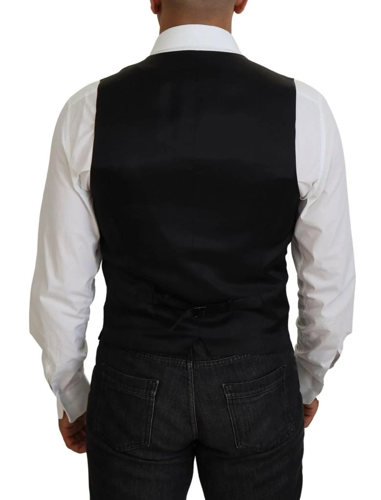 商品Dolce & Gabbana|Dolce & Gabbana Black Virgin Wool Waistcoat Formal Vest,价格¥2792,第3张图片详细描述