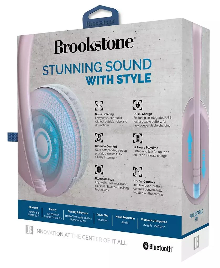 商品Brookstone|Sleek Wireless Noise Isolating Headphones,价格¥150,第2张图片详细描述