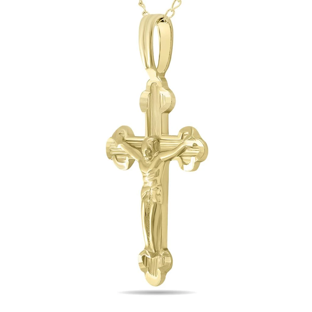 商品Monary|Ornate Crucifixion Roman Cross Pendant in 10K Yellow Gold with 18 Inch Chain,价格¥1675,第2张图片详细描述