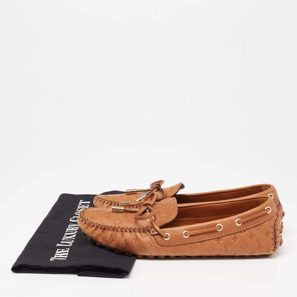Louis Vuitton Tan Monogram Empreinte Leather Gloria Loafers Size 37.5 商品