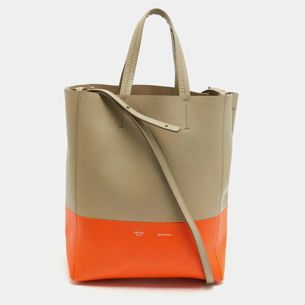 商品[二手商品] Celine|Celine Beige/Orange Leather Small Vertical Cabas Tote,价格¥7665,第1张图片