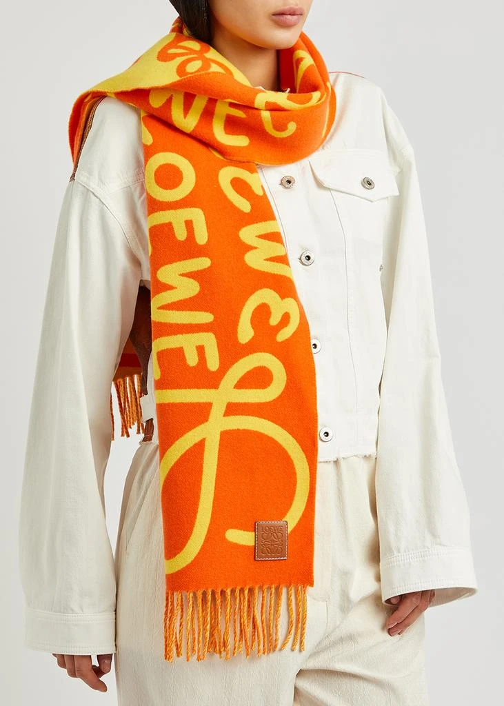 商品Loewe|Two-tone logo wool-blend scarf,价格¥2506,第2张图片详细描述