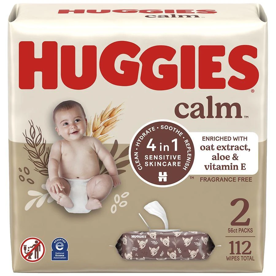 商品Huggies|Baby Wipes, Push Button Packs Unscented, 112,价格¥81,第1张图片