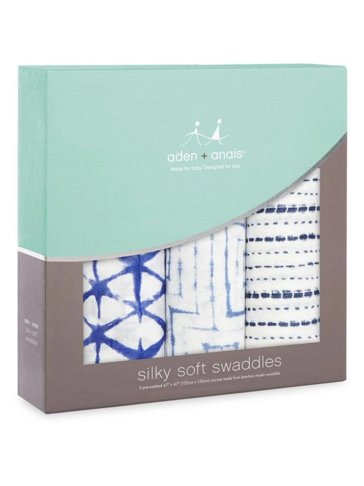 商品aden + anais|Baby's Set of Three Indigo Shibori Swaddle,价格¥335,第2张图片详细描述