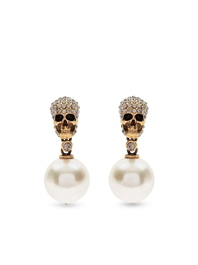 商品Alexander McQueen|ALEXANDER MCQUEEN PEARL SKULL EARRINGS,价格¥2187,第1张图片