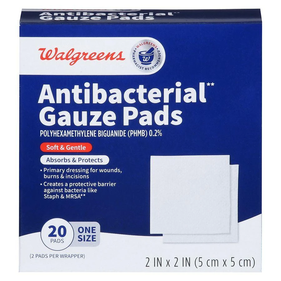 商品Walgreens|Antibacterial Gauze Pads 2 In x 2 In,价格¥46,第1张图片