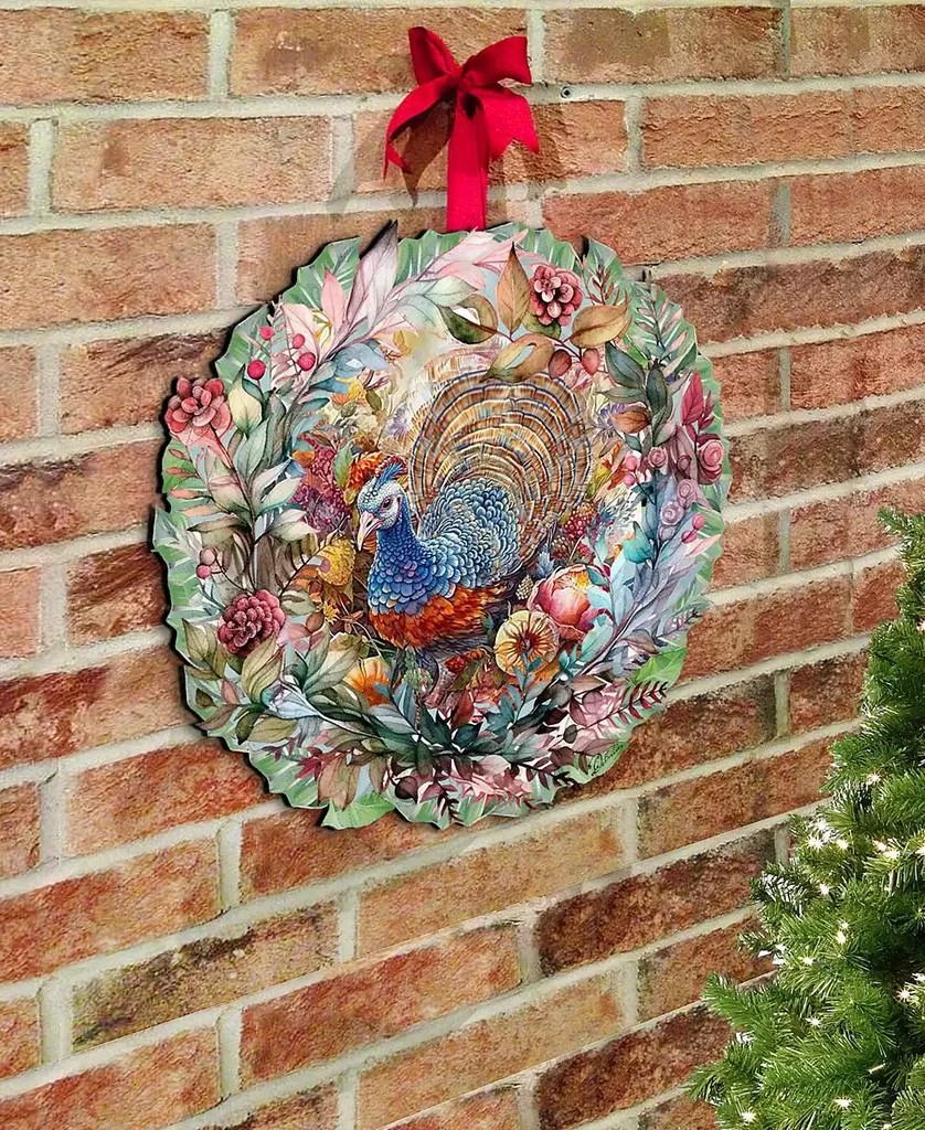 商品Designocracy|Holiday Wood Door Decor Wall Decor Hanging Decoration Turkey Wreath G. DeBrekht,价格¥576,第4张图片详细描述