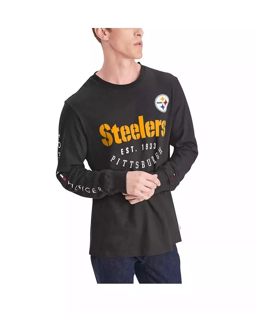 商品Tommy Hilfiger|Men's Black Pittsburgh Steelers Peter Long Sleeve T-shirt,价格¥356,第4张图片详细描述