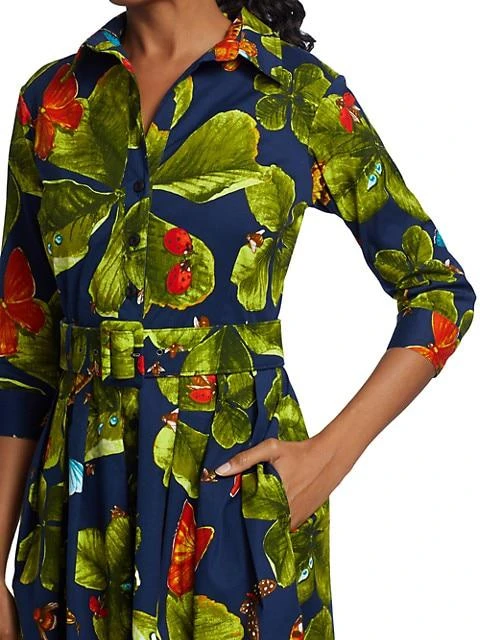 Audrey Bug Print Quarter-Sleeve Shirtdress 商品