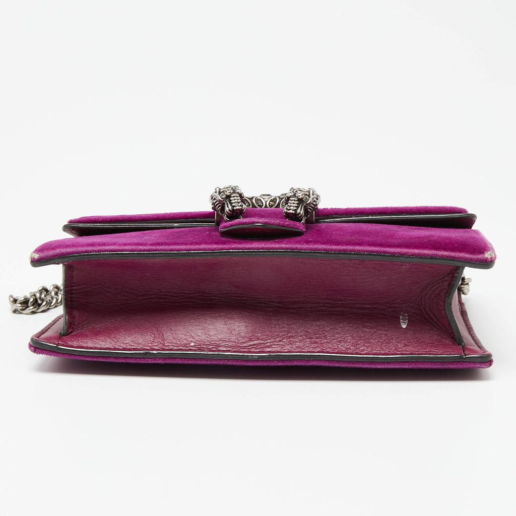 Gucci Purple Velvet and Leather Super Mini Dionysus Crossbody Bag商品第6张图片规格展示
