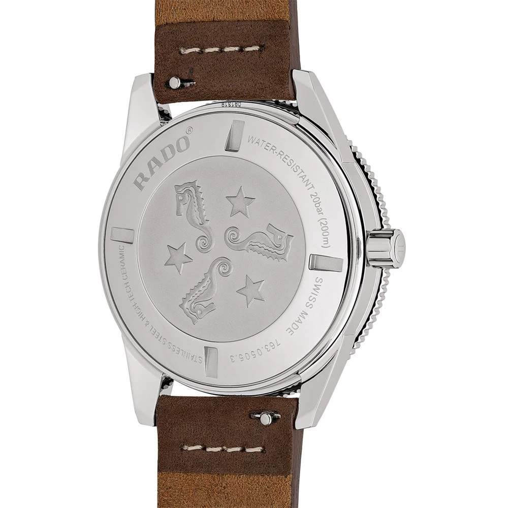 商品Rado|Men's Swiss Automatic Tradition Brown Leather Strap Watch 42mm,价格¥11974,第3张图片详细描述