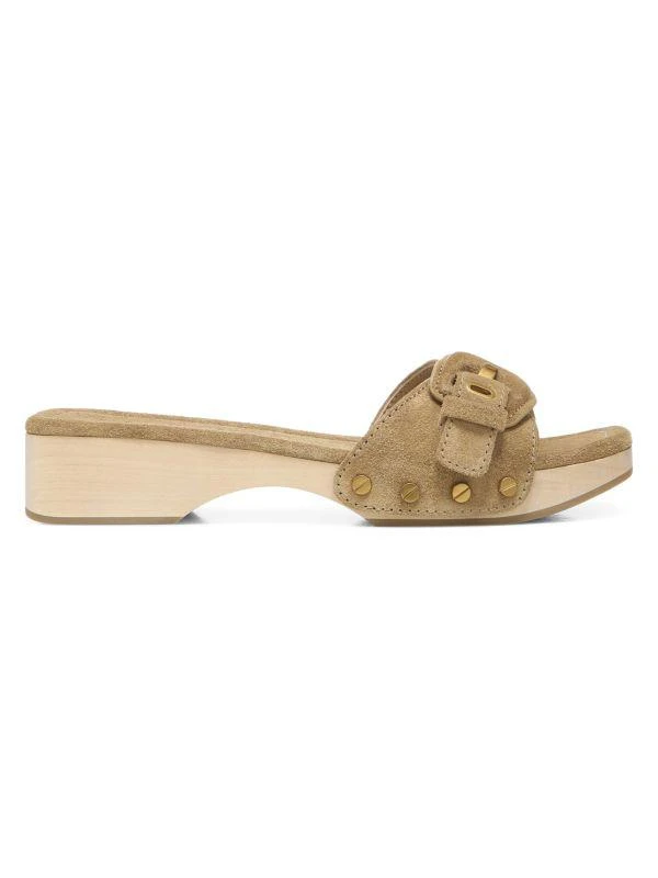 商品VERONICA BEARD|Davina Leather Clog Slides,价格¥595,第1张图片
