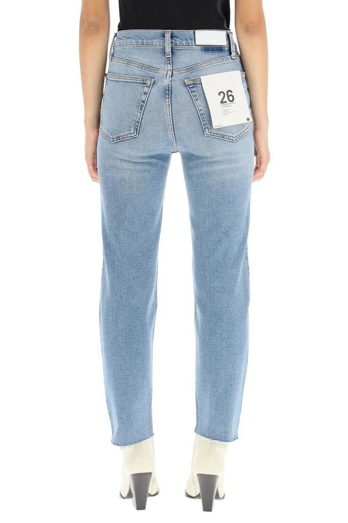 商品Re/Done|Re/done high rise stove pipe jeans with rips,价格¥1293,第3张图片详细描述