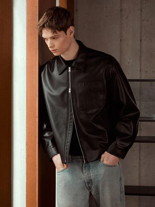 商品FRONTROW MEN|[Conscious] Eco Leather Bomber Jacket,价格¥1911,第1张图片