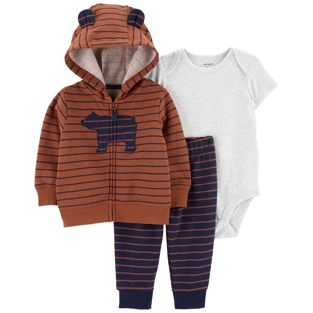 商品Carter's|Baby Boys Bear Little Jacket, Bodysuit and Pants, 3 Piece Set,价格¥90,第1张图片