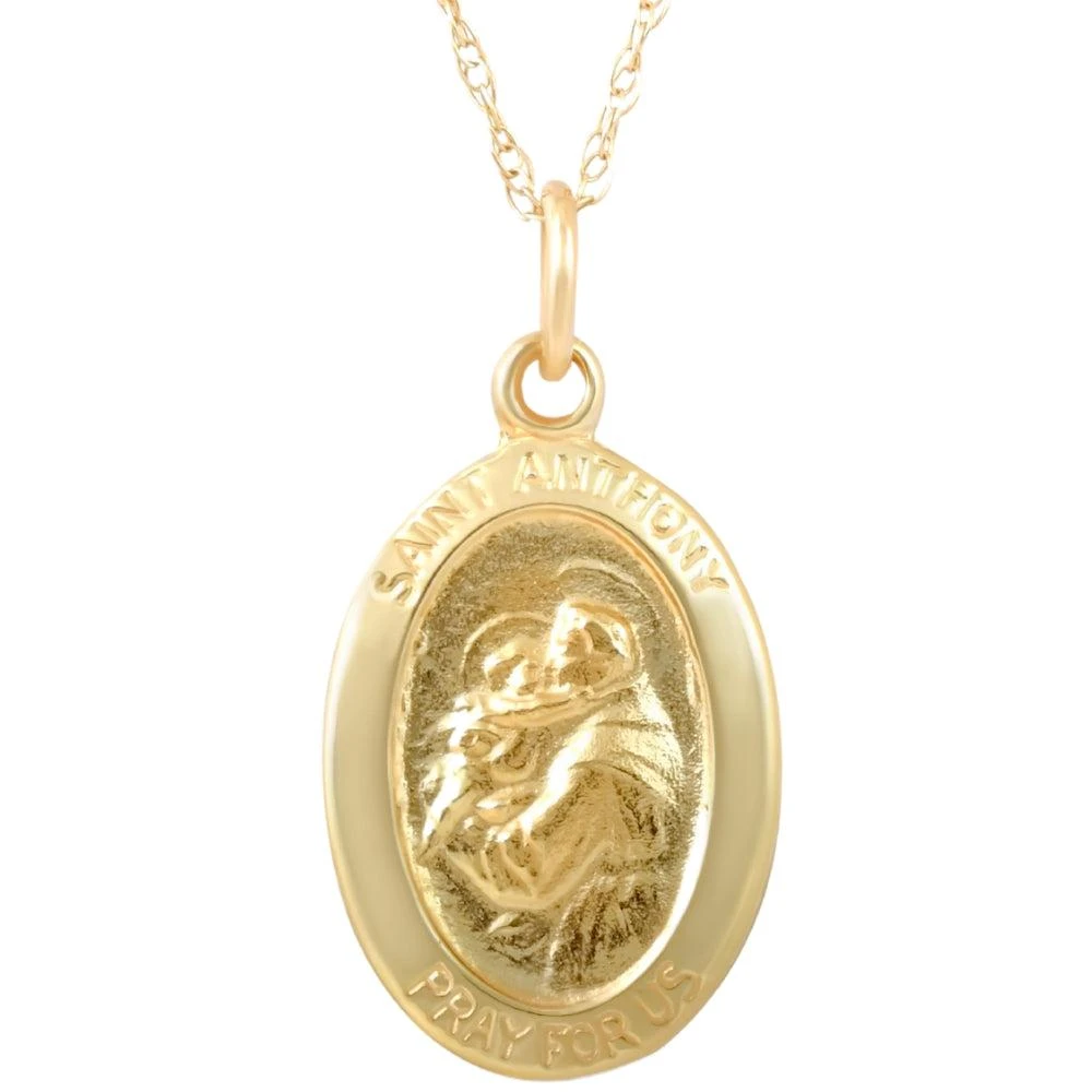 商品Pompeii3|14k Yellow Gold St. Anthony Medal Pendant .5" Tall 1.5 Grams,价格¥1958,第1张图片