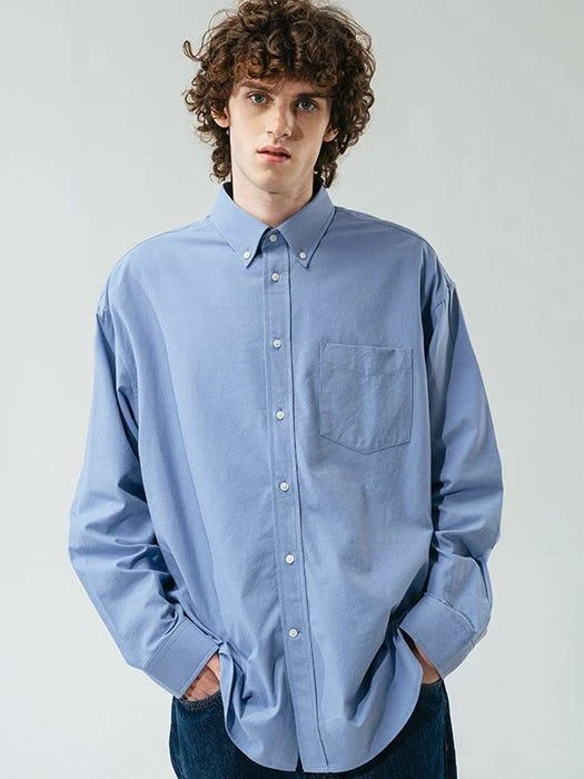 商品KINDS|SOFT OXFORD BUTTONDOWN SHIRT SAX BLUE,价格¥709,第2张图片详细描述