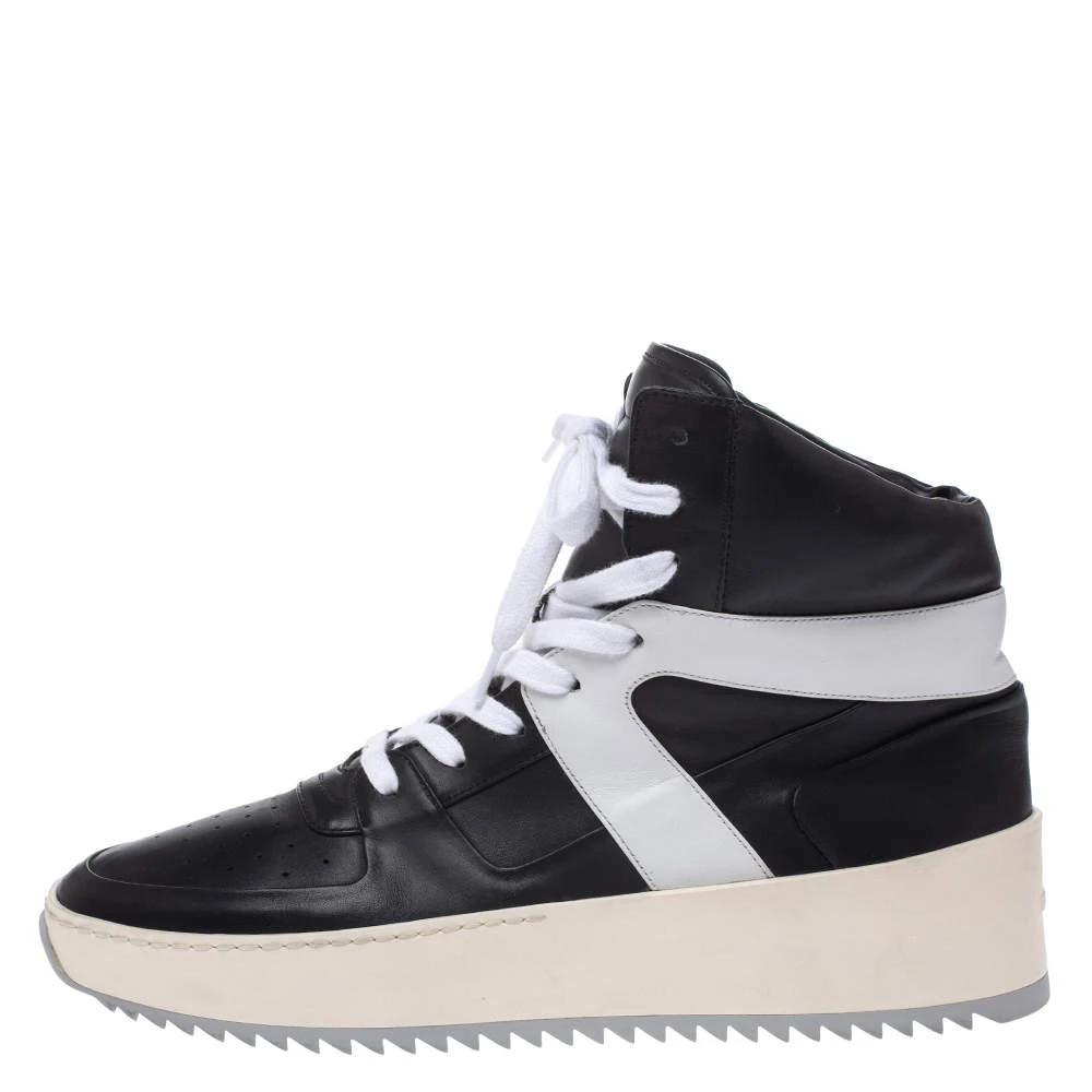 商品[二手商品] Fear of god|Fear Of God Black/White Leather Basketball High Top Sneakers Size 40,价格¥3202,第2张图片详细描述