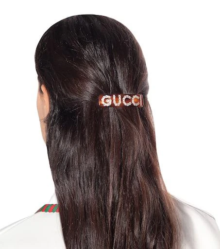 商品Gucci|Crystal-embellished logo hair clip,价格¥3534,第3张图片详细描述