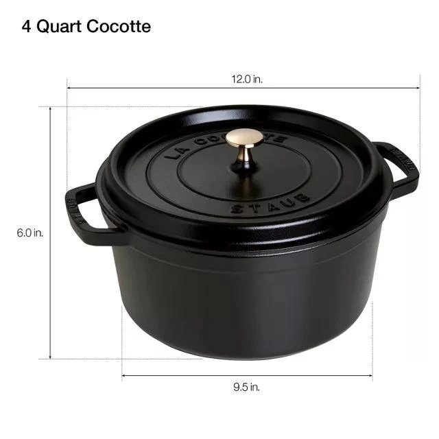 商品Staub|Staub Cast Iron 4-qt Round Cocotte,价格¥2473,第4张图片详细描述