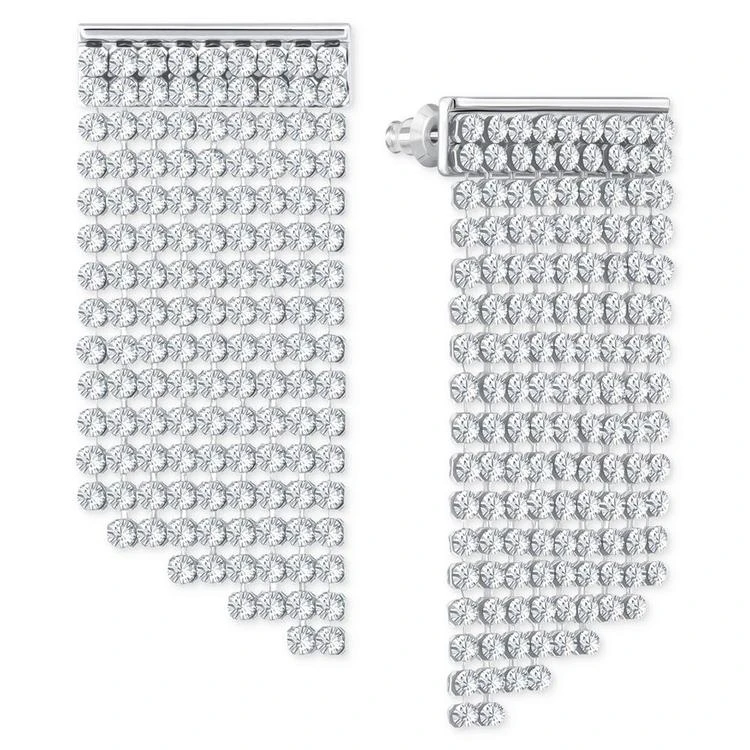 商品Swarovski|Silver-Tone Crystal Mesh Drop Earrings,价格¥667,第3张图片详细描述