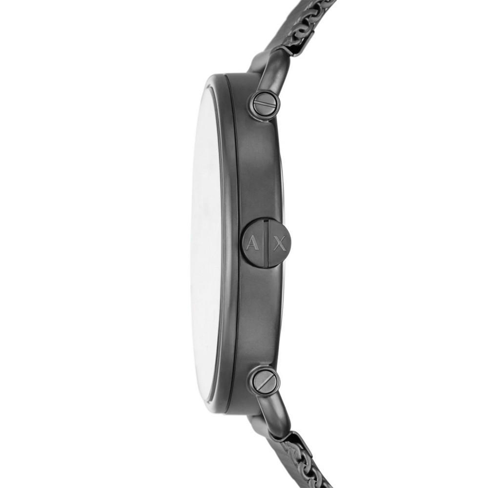 商品Armani Exchange|Men's Three-Hand Gunmetal-Tone Stainless Steel Mesh Watch 44mm,价格¥947,第6张图片详细描述