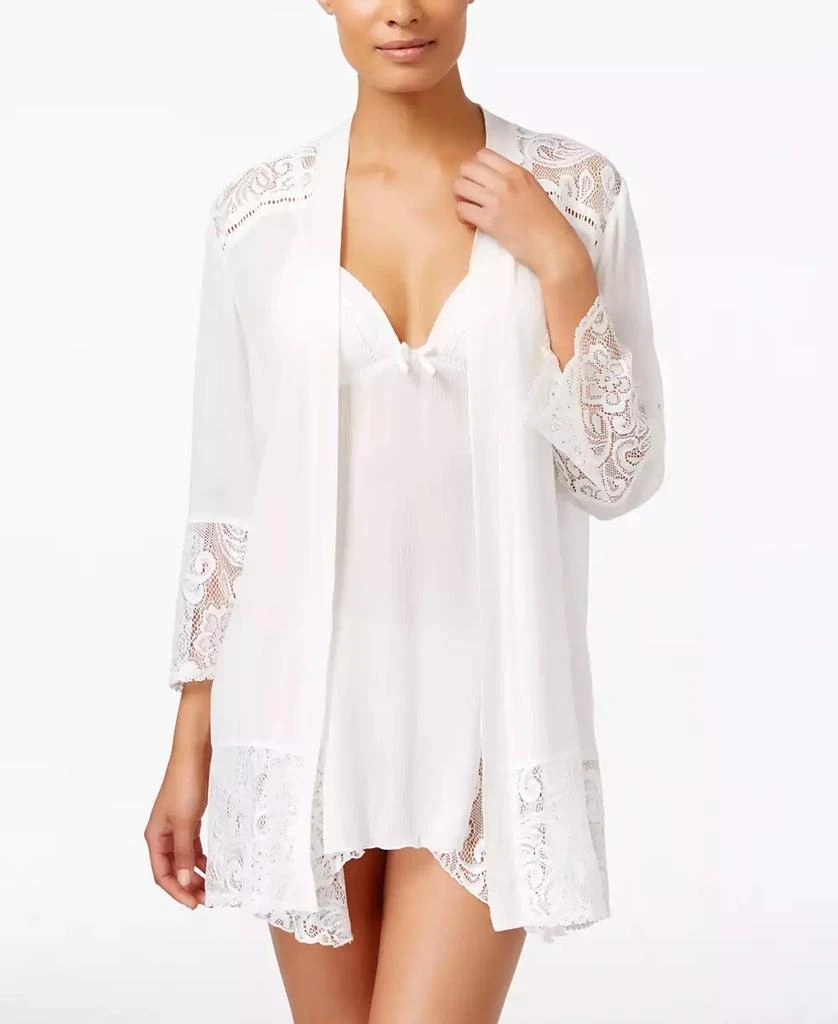 商品Linea Donatella|Flower Child Sheer Lace-Trim Kimono 睡袍,价格¥144,第1张图片