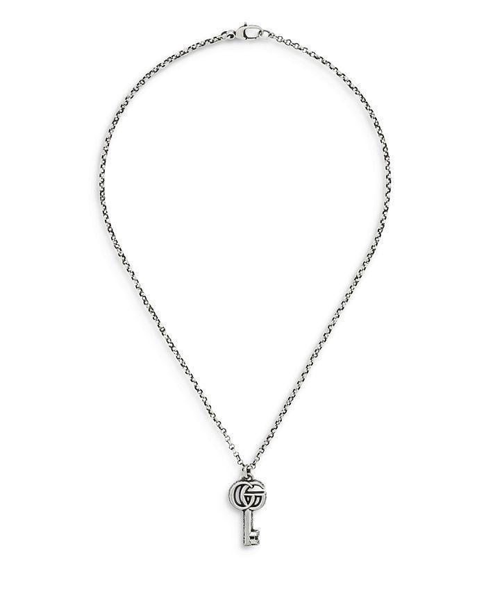 商品Gucci|Sterling Silver Marmont Interlocking G Key Pendant Necklace, 19.5",价格¥2532,第3张图片详细描述