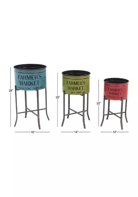 商品Monroe Lane|Lane Farmhouse Metal Planter   Set Of 3,价格¥2769,第3张图片详细描述