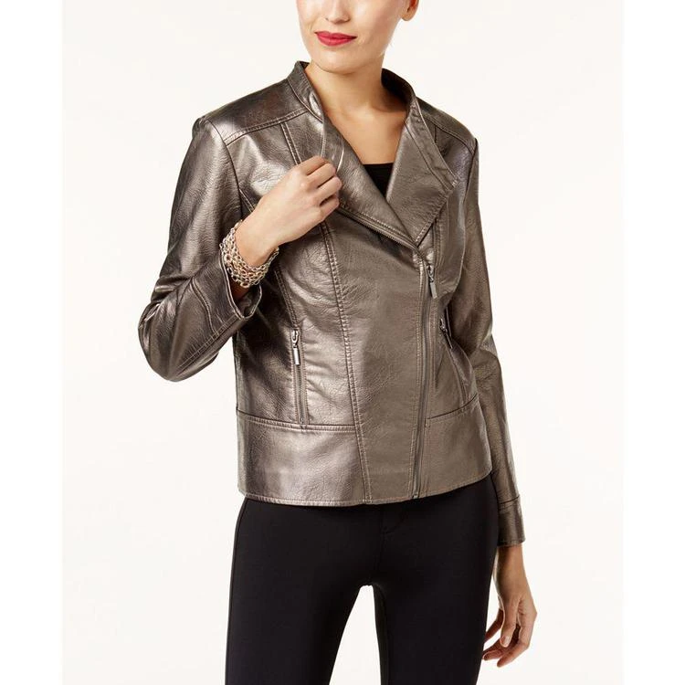 商品Alfani|Metallic Faux-Leather Jacket, Created for Macy's,价格¥300,第1张图片