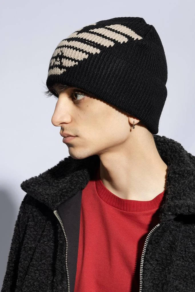 商品Emporio Armani|Emporio Armani Beanie With Logo,价格¥354,第2张图片详细描述