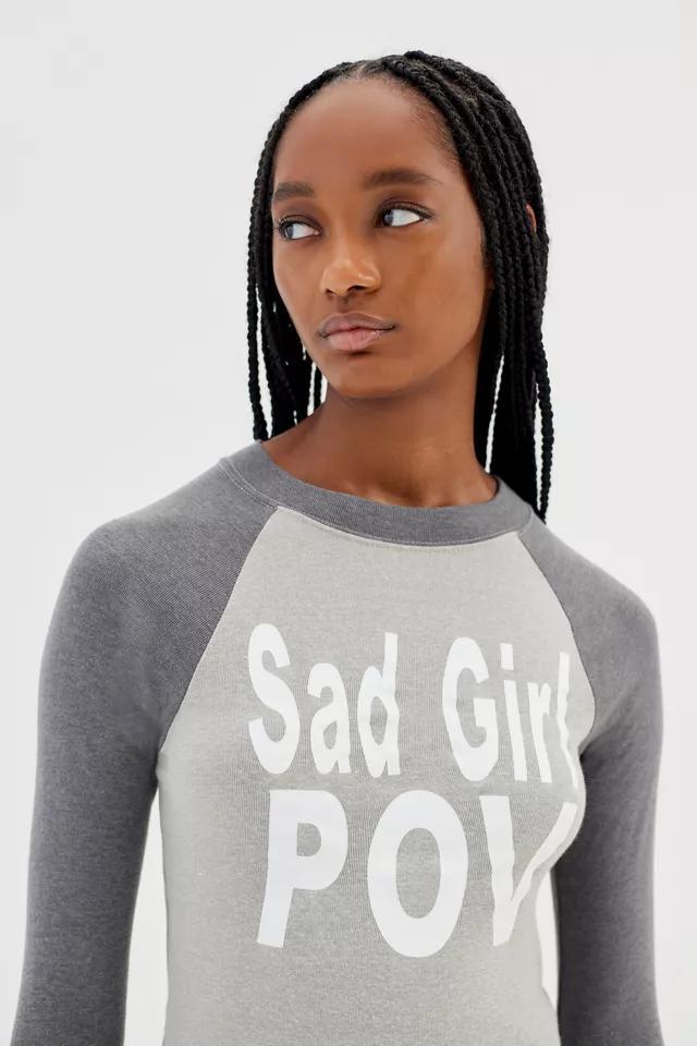 商品Urban Outfitters|UO Sad Girl POV Long Sleeve Raglan Tee,价格¥323,第3张图片详细描述