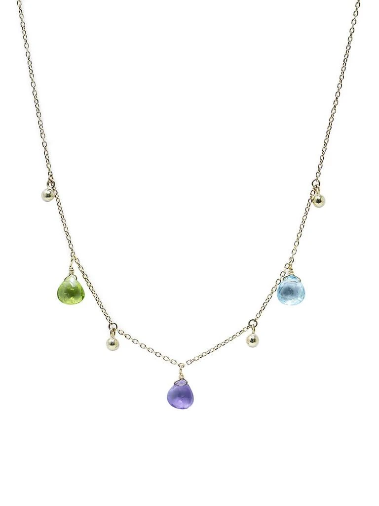 商品Anzie|Dew Drop 14K Gold & Multi-Gemstone Briolette Necklace,价格¥2923,第1张图片