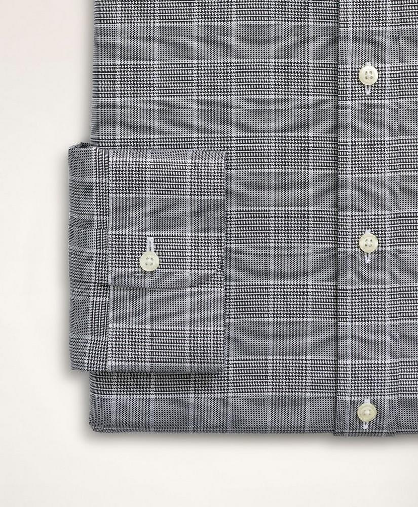 商品Brooks Brothers|Stretch Regent Regular-Fit Dress Shirt, Non-Iron Herringbone Glen Plaid Ainsley Collar,价格¥942,第6张图片详细描述