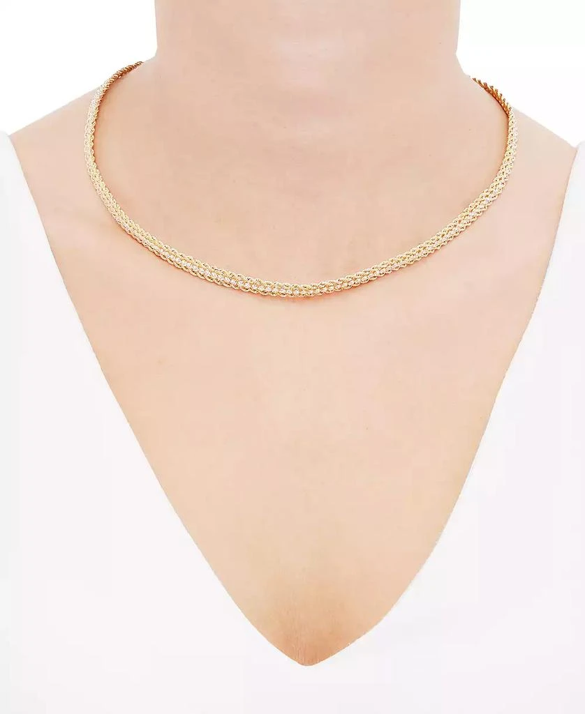 商品Italian Gold|Cubic Zirconia Rope Link 18" Collar Necklace in 14k Gold,价格¥8357,第2张图片详细描述