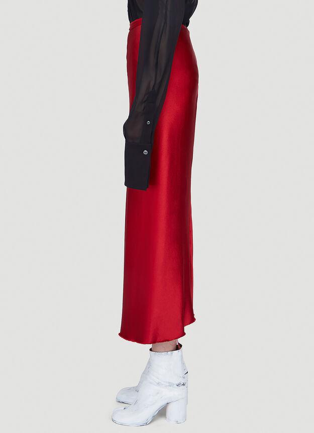 Stretch Satin Skirt in Red商品第3张图片规格展示