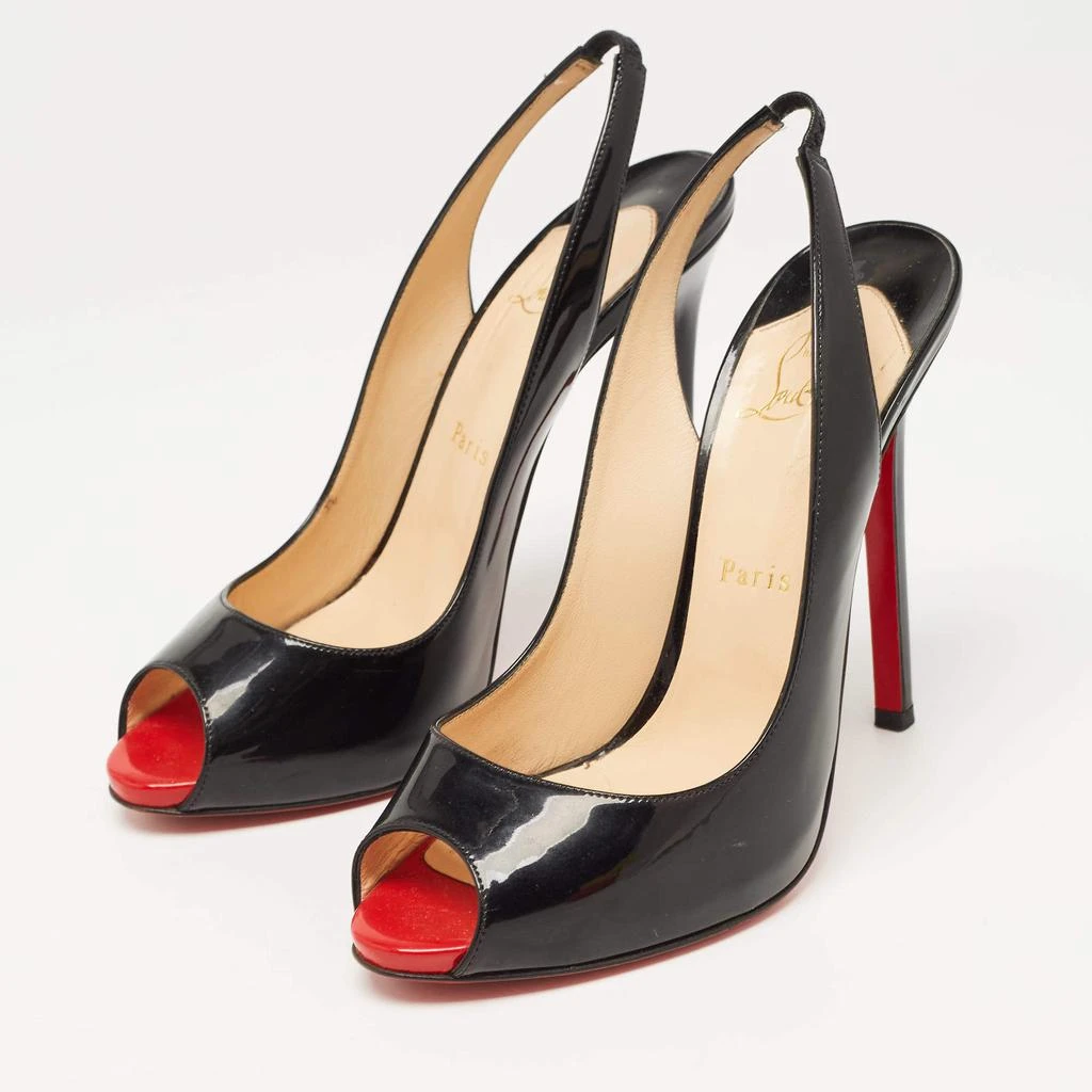 商品[二手商品] Christian Louboutin|Christian Louboutin Black Patent Leather Flo Slingback Pumps Size 39,价格¥2924,第2张图片详细描述