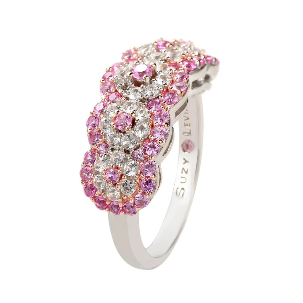 商品Suzy Levian|Sterling Silver 2.8ct TGW Pink Sapphire and .02ct Diamond Anniversary Band,价格¥2832,第1张图片
